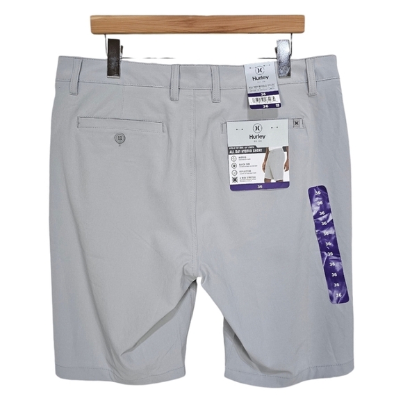 Hurley All Day Hybrid Shorts Gray Size 36 Quick Dry Reflective 4 Way Stretch NWT - Picture 3 of 9